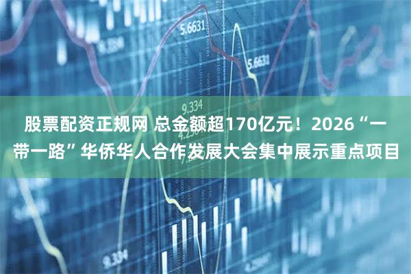股票配资正规网 总金额超170亿元！2026“一带一路”华侨华人合作发展大会集中展示重点项目